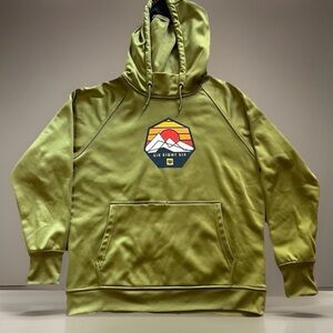 686 Olive Green Ski Pullover Hoodie with Mountain Logo Medium